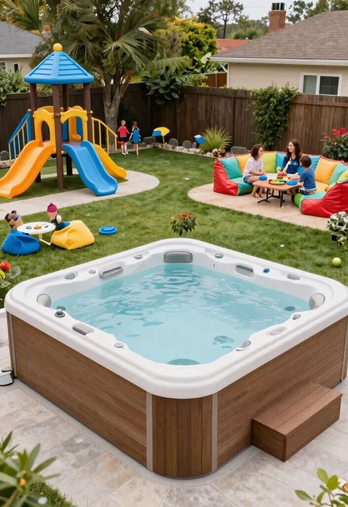 10 Hot Tub Ideas for a Relaxing Private Escape - 6. Family-Friendly Hot Tub Fun Zone 1
