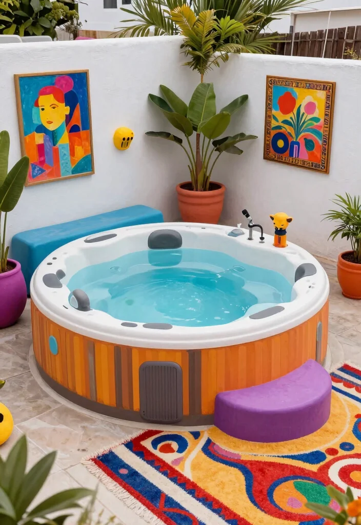 10 Hot Tub Ideas for a Relaxing Private Escape - 9. Artistic Hot Tub Design 1