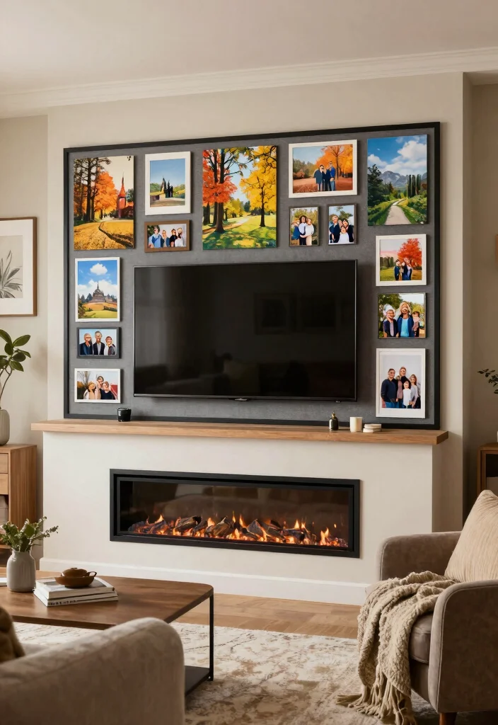 10 Ideas to Hide TV Above Fireplace for a Balanced Focal Point - 9. Magnetic Art Boards 1