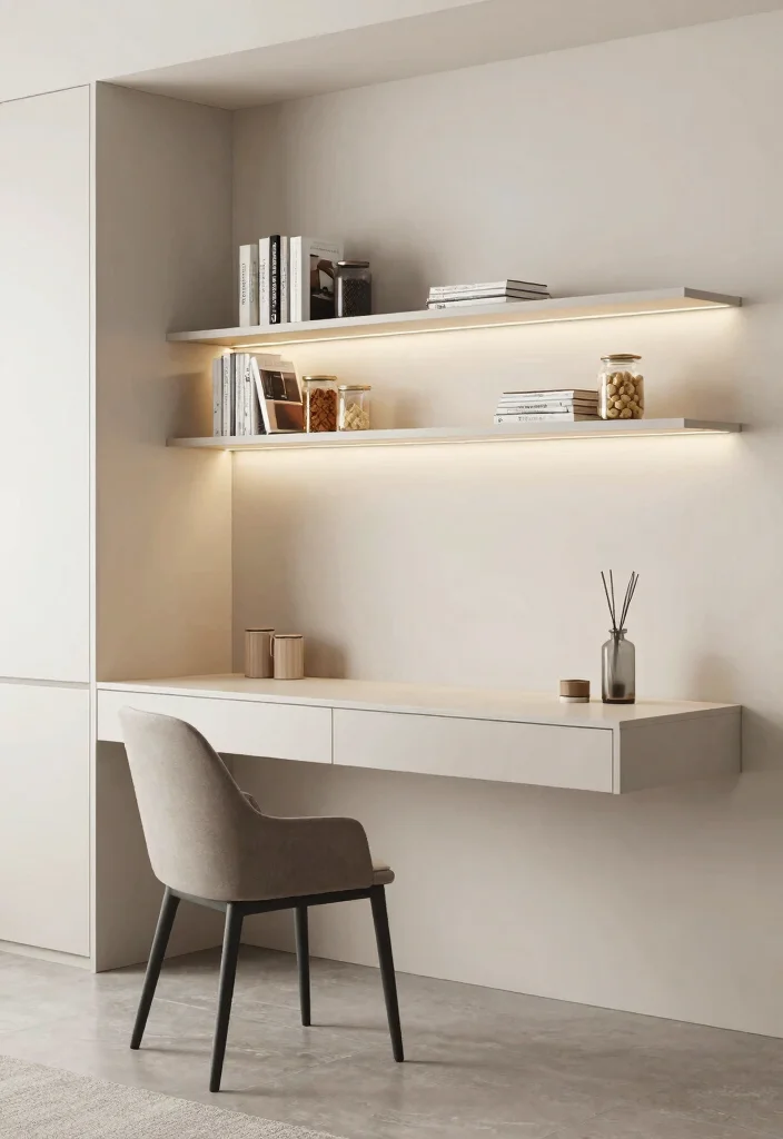 10 Kitchen Desk Ideas for Work Friendly Home Spaces 1 10 Kitchen Desk Ideas for Work Friendly Home Spaces - 1. Floating Desk: Space-Saving Marvel 1