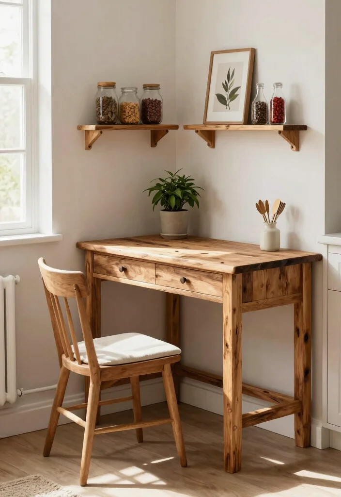 10 Kitchen Desk Ideas for Work Friendly Home Spaces 12 10 Kitchen Desk Ideas for Work Friendly Home Spaces - 2. Corner Desk: Utilitarian Charm 1