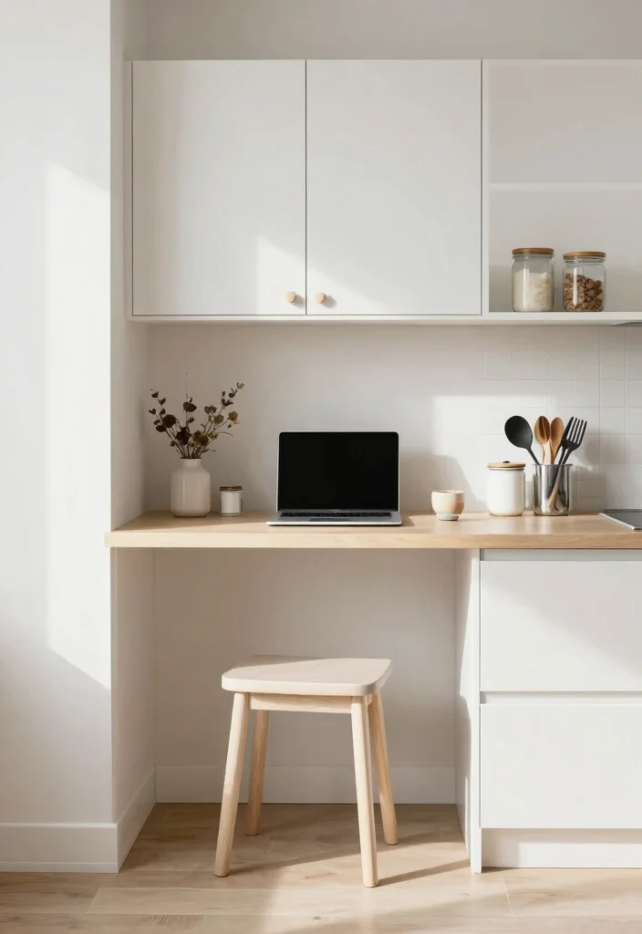 10 Kitchen Desk Ideas for Work Friendly Home Spaces 56 10 Kitchen Desk Ideas for Work Friendly Home Spaces - 6. Under-Cabinet Desk: Smart Design 1