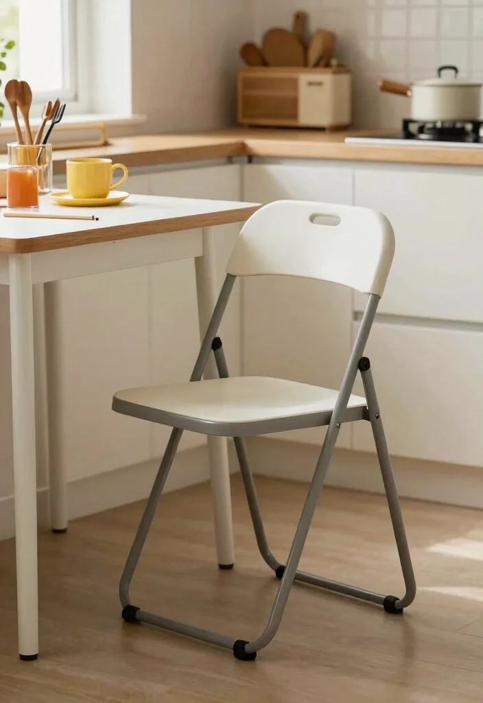 10 Kitchen Desk Ideas for Work Friendly Home Spaces 78 10 Kitchen Desk Ideas for Work Friendly Home Spaces - 8. Compact Folding Chair: Space-Conscious Seating 1