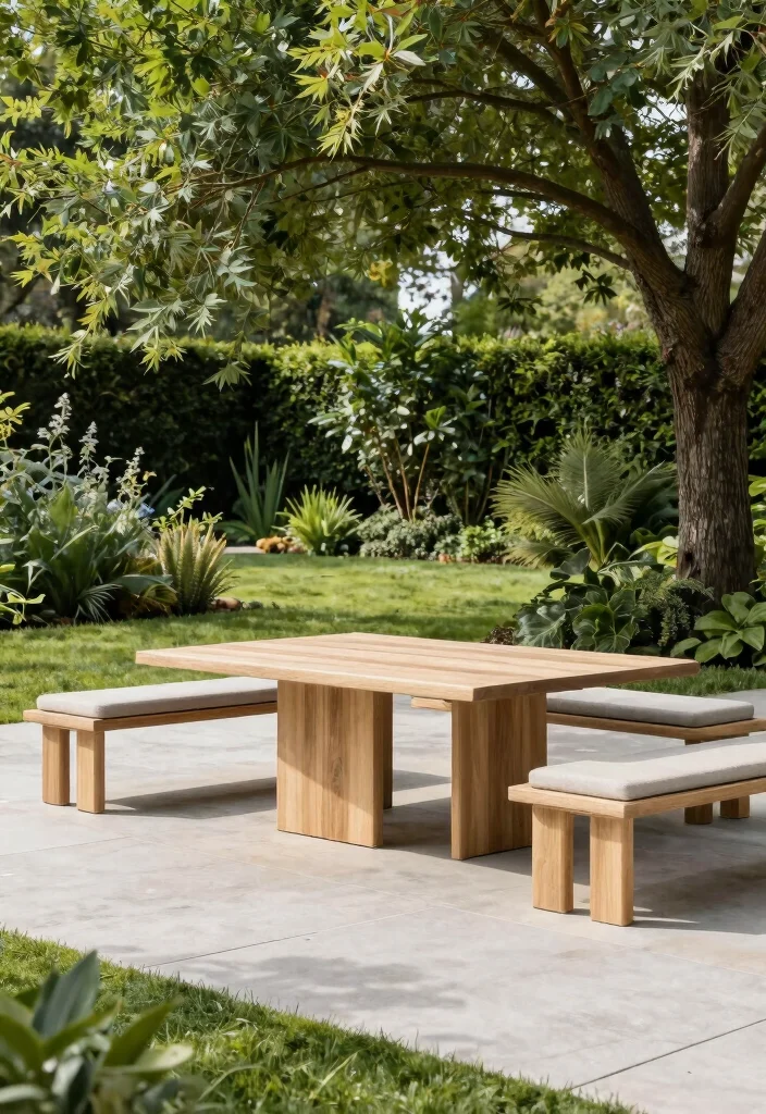 10 Minimalist Garden Front Yard Ideas for a Clean Modern Look - 10. Minimalist Garden Furniture 1