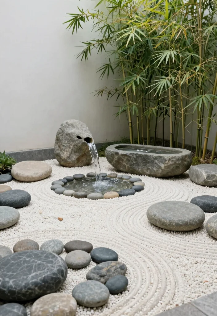 10 Minimalist Garden Front Yard Ideas for a Clean Modern Look - 8. Zen Elements for a Peaceful Environment 1