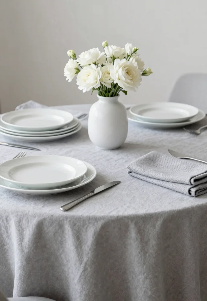 10 Minimalist Table Decor Ideas for a Clean Balanced Look - 2. Choose a Monochromatic Color Scheme 1
