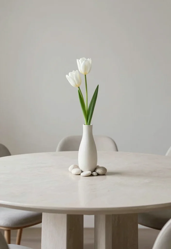 10 Minimalist Table Decor Ideas for a Clean Balanced Look - 3. Incorporate Minimalist Centerpieces 1