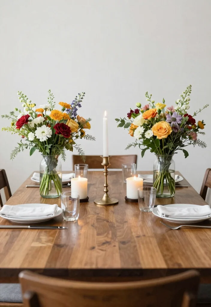 10 Minimalist Table Decor Ideas for a Clean Balanced Look - 7. Focus on Symmetry 1