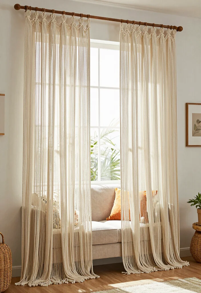 10 Modern Curtain Ideas for a Clean Contemporary Look 48 10 Modern Curtain Ideas for a Clean Contemporary Look - 6. Macramé Panel Curtains 1