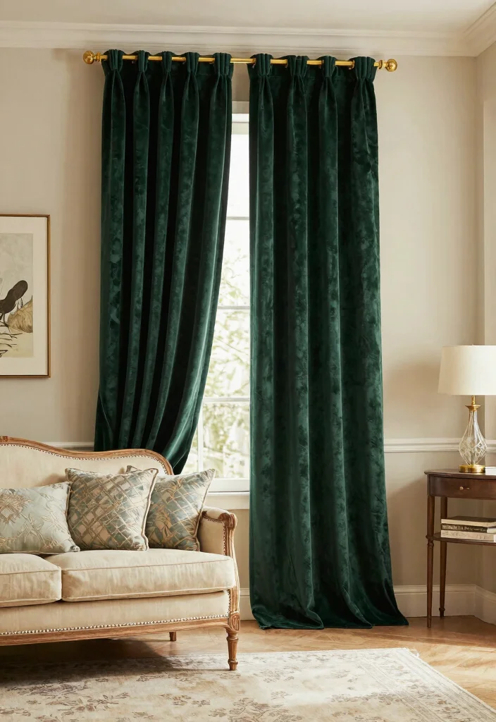 10 Modern Curtain Ideas for a Clean Contemporary Look 70 10 Modern Curtain Ideas for a Clean Contemporary Look - 8. Velvet Curtains with Sustainable Touch 1