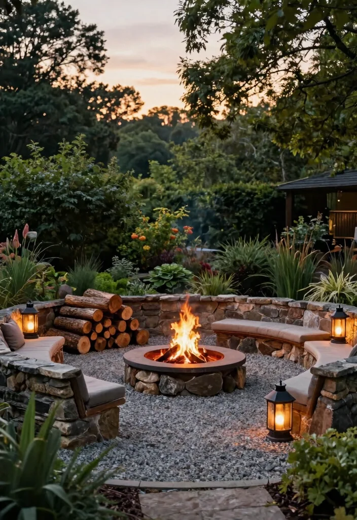 10 Paved Backyard Ideas for Low Maintenance Living 78 10 Paved Backyard Ideas for Low Maintenance Living - 8. Gravel Fire Pit Areas 1