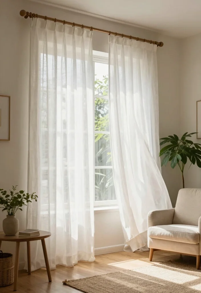 10 Single Window Curtain Ideas for Soft Natural Light - 1. Sheer Linen Panels 1