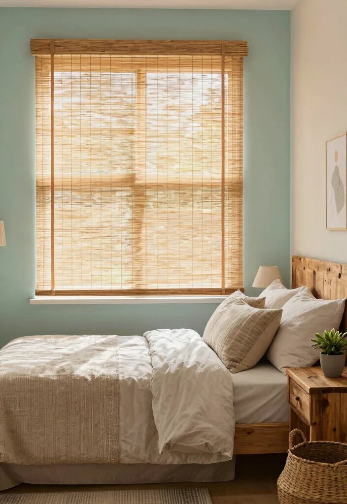 10 Single Window Curtain Ideas for Soft Natural Light - 2. Bamboo Blinds 1