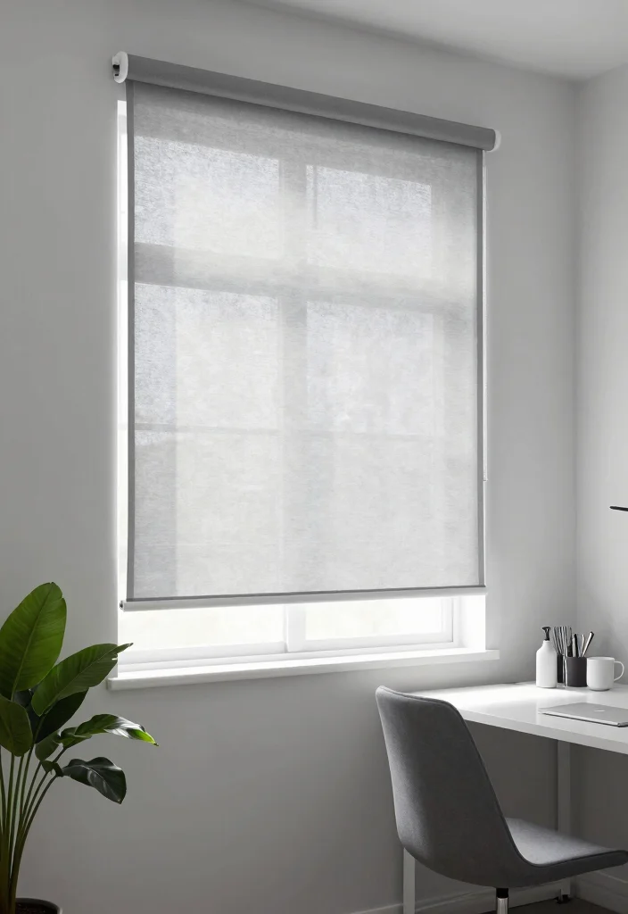 10 Single Window Curtain Ideas for Soft Natural Light - 4. Light-filtering Roller Shades 1