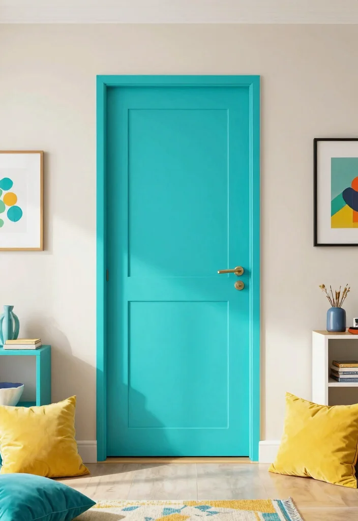 10 Sliding Door Room Separation Ideas for Smooth Space Transitions - 9. Colorful Sliding Doors for a Pop of Personality 1