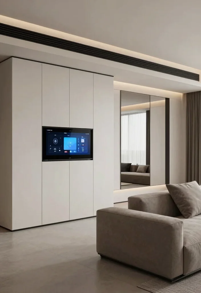 10 Sliding Panel Ideas for Mirror Walls to Modernize Your Space - 9. Sliding Panels with Smart Technology 1