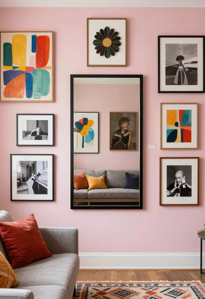 10 Smart Ways to Hide Large Living Room Mirrors with Style 1 10 Smart Ways to Hide Large Living Room Mirrors with Style - 1. Create a Gallery Wall 1