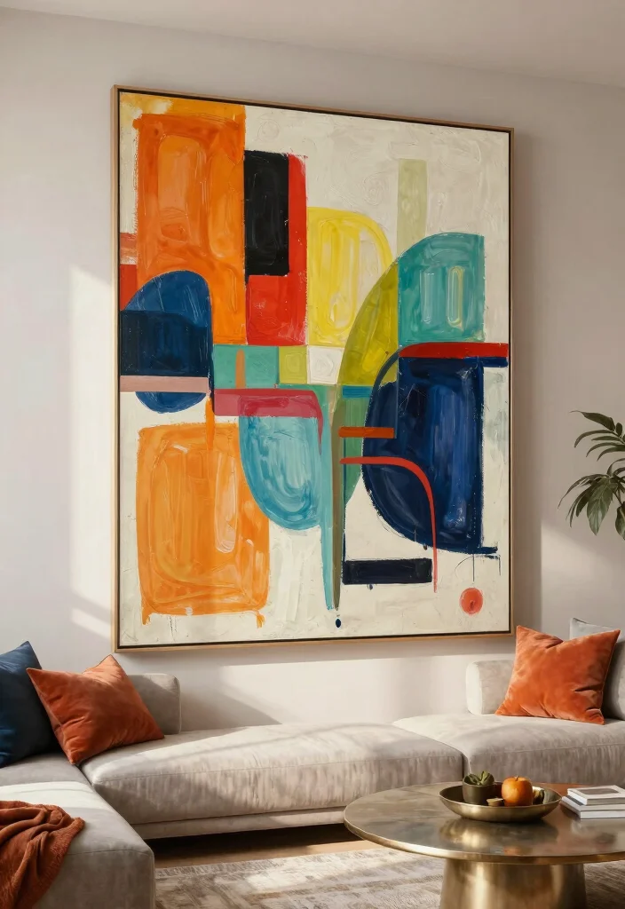 10 Smart Ways to Hide Large Living Room Mirrors with Style 56 10 Smart Ways to Hide Large Living Room Mirrors with Style - 6. Layer with Wall Art 1