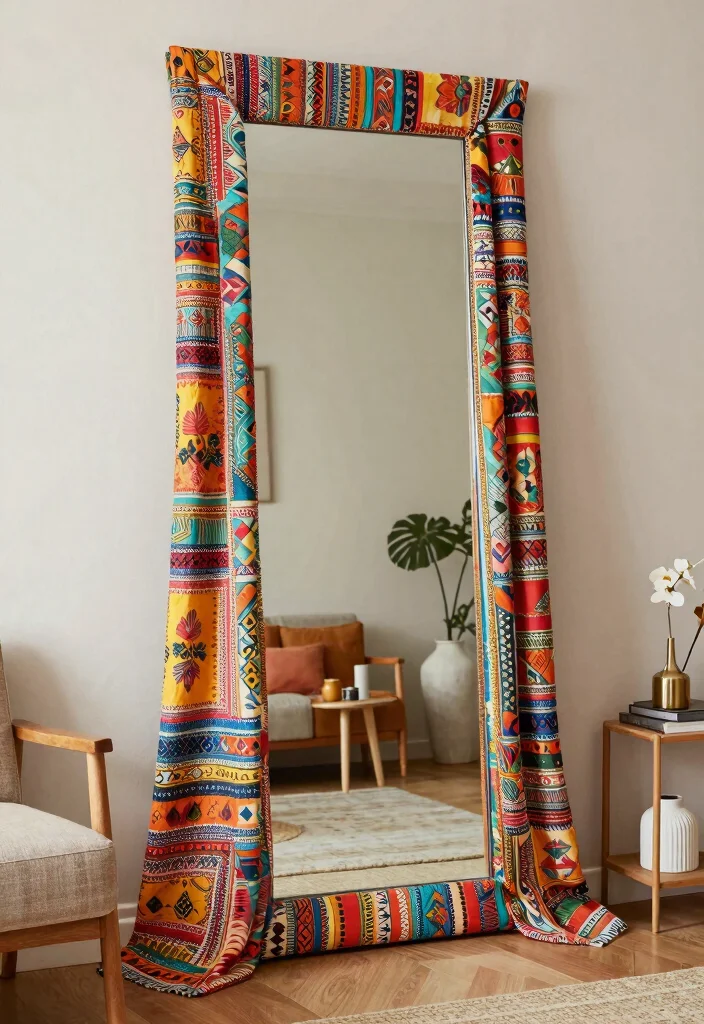 10 Smart Ways to Hide Large Living Room Mirrors with Style 78 10 Smart Ways to Hide Large Living Room Mirrors with Style - 8. Use Decorative Sheets 1