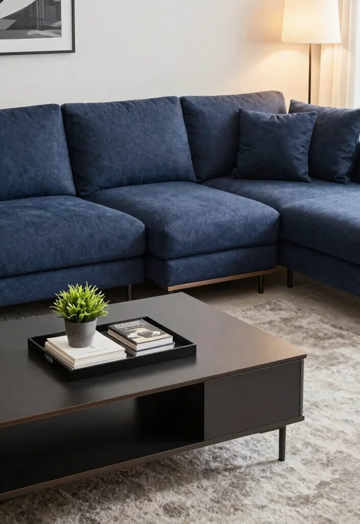 10 Styling Dark Blue Sofa Ideas for a Balanced Modern Room 89 10 Styling Dark Blue Sofa Ideas for a Balanced Modern Room - 9. Consider Multifunctional Furniture 1