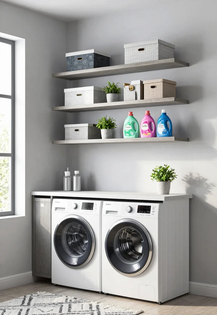 10 Utility Room Shelving Ideas for Smarter Space Saving Storage 1 10 Utility Room Shelving Ideas for Smarter Space Saving Storage - 1. Floating Shelves for a Modern Touch 1