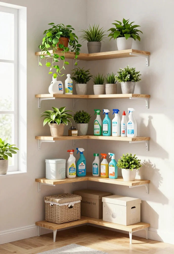 10 Utility Room Shelving Ideas for Smarter Space Saving Storage 45 10 Utility Room Shelving Ideas for Smarter Space Saving Storage - 5. Corner Shelves for Space Optimization 1
