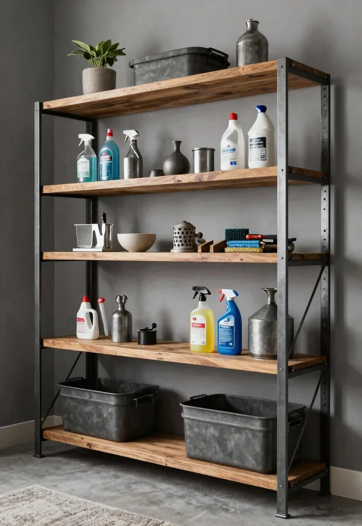 10 Utility Room Shelving Ideas for Smarter Space Saving Storage 67 10 Utility Room Shelving Ideas for Smarter Space Saving Storage - 7. Industrial Style Shelving for Urban Vibe 1