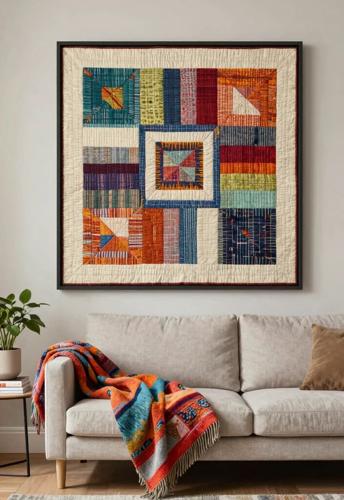 12 Accent Wall Decor Ideas for Instant Visual Interest - 3. Fabric Wall Art 1