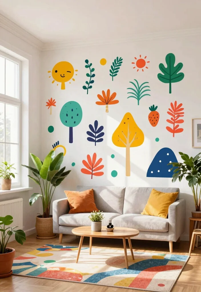 12 Accent Wall Decor Ideas for Instant Visual Interest - 6. Wall Decals & Stickers 1