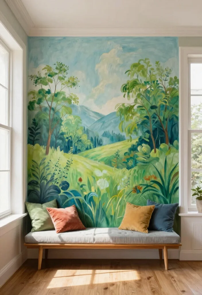 12 Accent Wall Decor Ideas for Instant Visual Interest - 7. Painted Murals 1