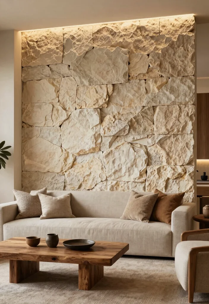 12 Accent Wall Decor Ideas for Instant Visual Interest - 8. Natural Stone Accents 1