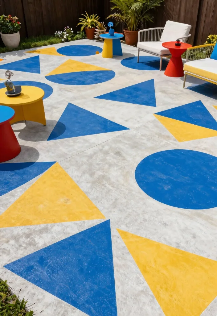 12 Backyard Cement Patio Ideas for Durable Modern Spaces - 4. Geometric Patterns 1