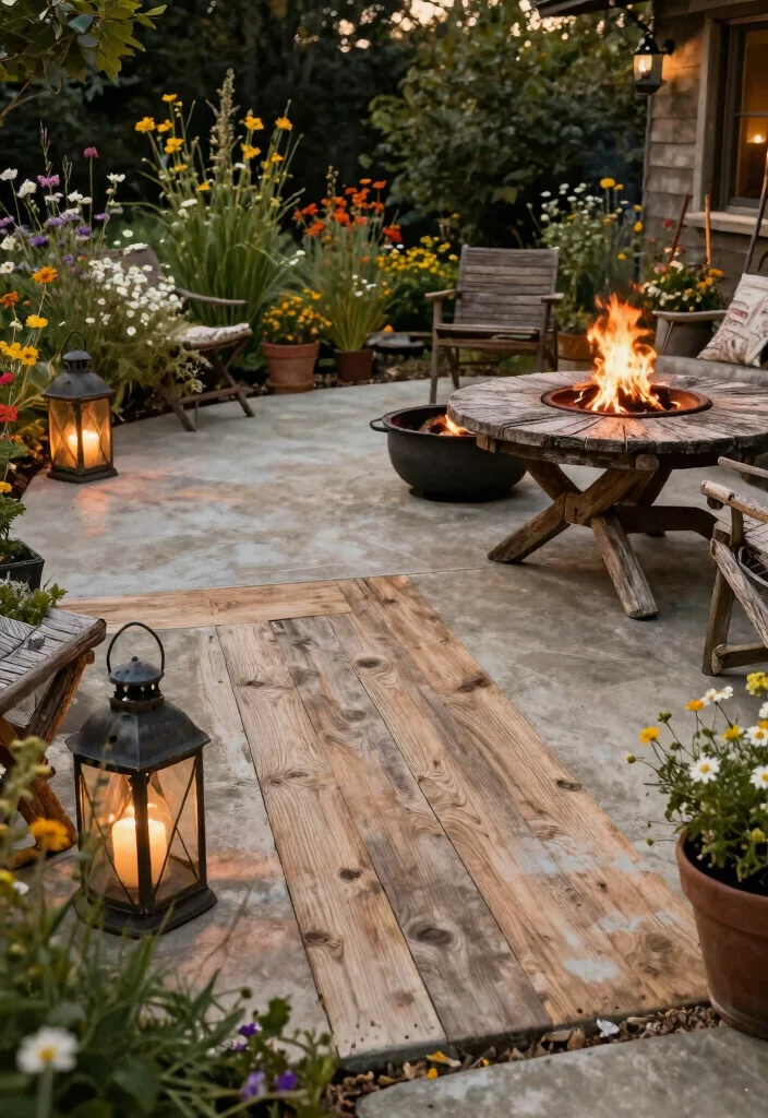 12 Backyard Cement Patio Ideas for Durable Modern Spaces - 5. Rustic Charm 1