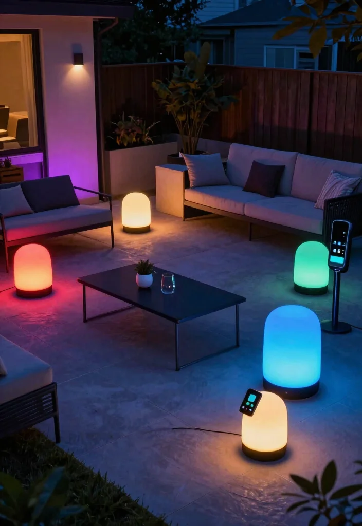 12 Backyard Lighting Ideas for a Warm Inviting Atmosphere 122 12 Backyard Lighting Ideas for a Warm Inviting Atmosphere - 12. Customizable Smart Lighting 1