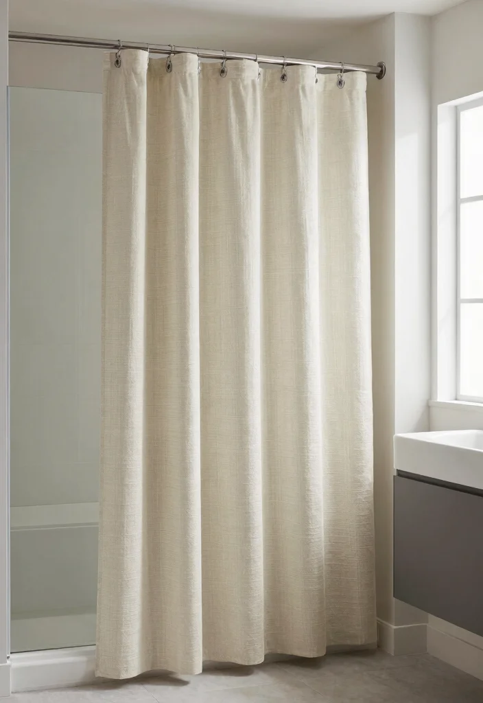 12 Bathroom Ideas With Shower Curtain for Easy Updates - 11. Textured Fabrics 1
