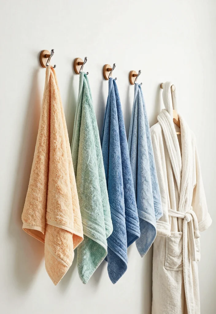 12 Bathroom Shelving Ideas for Smart Organized Storage 122 12 Bathroom Shelving Ideas for Smart Organized Storage - 12. Stylish Hooks and Racks for Quick Storage 1