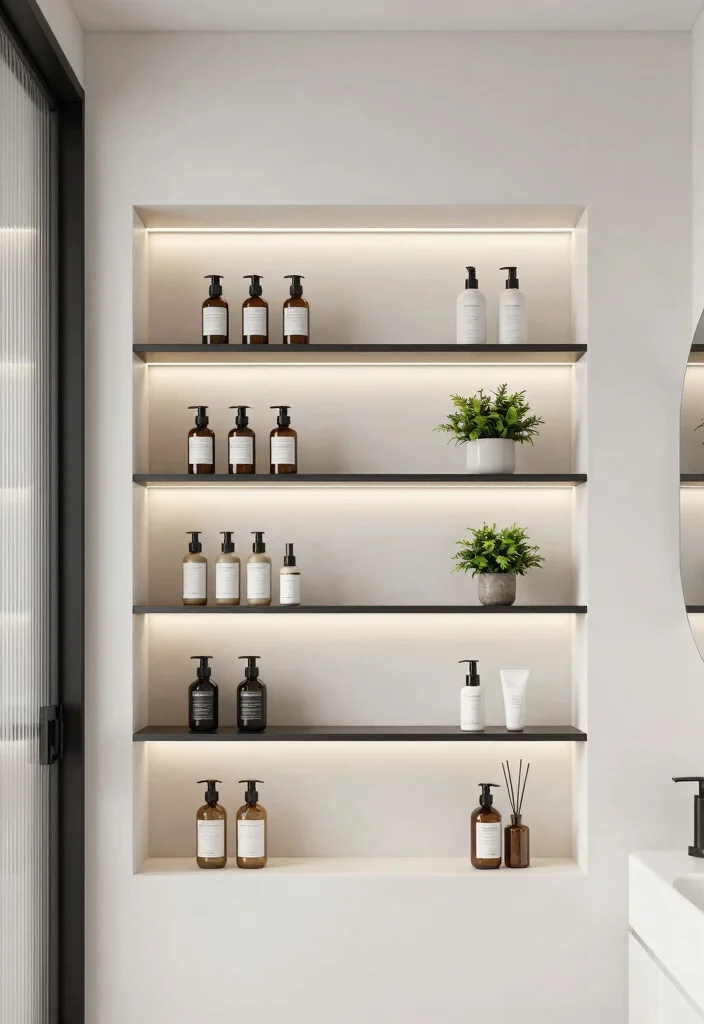 12 Bathroom Shelving Ideas for Smart Organized Storage 45 12 Bathroom Shelving Ideas for Smart Organized Storage - 5. Built-In Shelves for a Seamless Look 1
