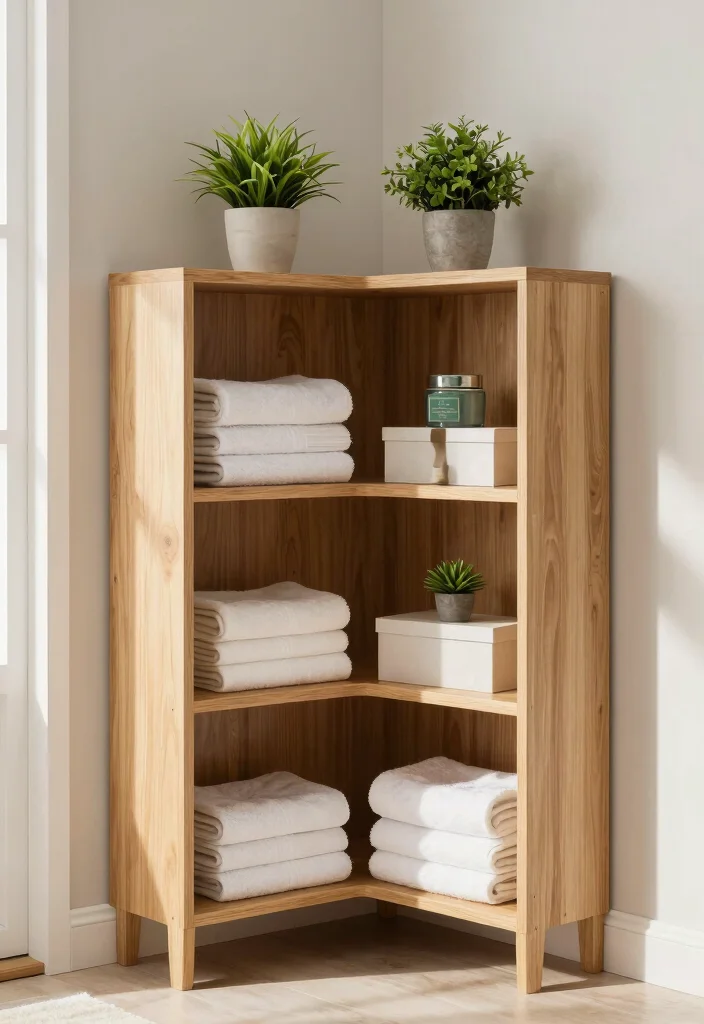 12 Bathroom Shelving Ideas for Smart Organized Storage 56 12 Bathroom Shelving Ideas for Smart Organized Storage - 6. Corner Shelving Units for Small Spaces 1