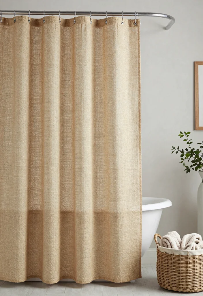 12 Bathroom Shower Curtain Ideas for a Quick Stylish Refresh - 10. Natural Fiber Panels 1