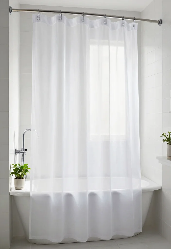 12 Bathroom Shower Curtain Ideas for a Quick Stylish Refresh - 11. Minimalist Transparent Curtains 1