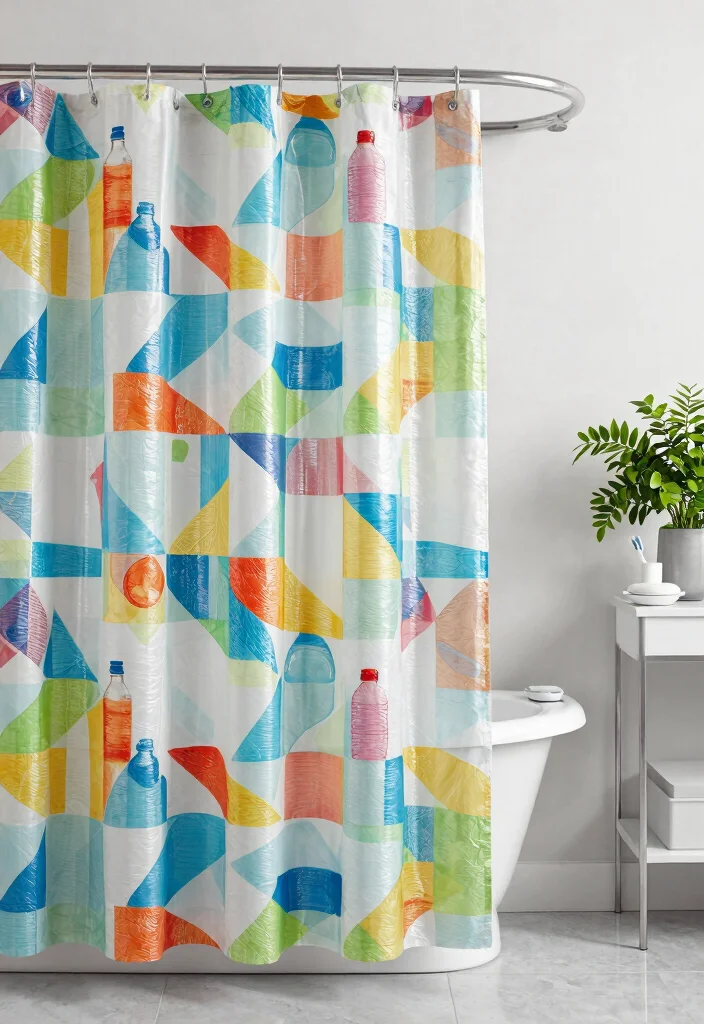12 Bathroom Shower Curtain Ideas for a Quick Stylish Refresh - 2. Recycled Plastic Prints 1