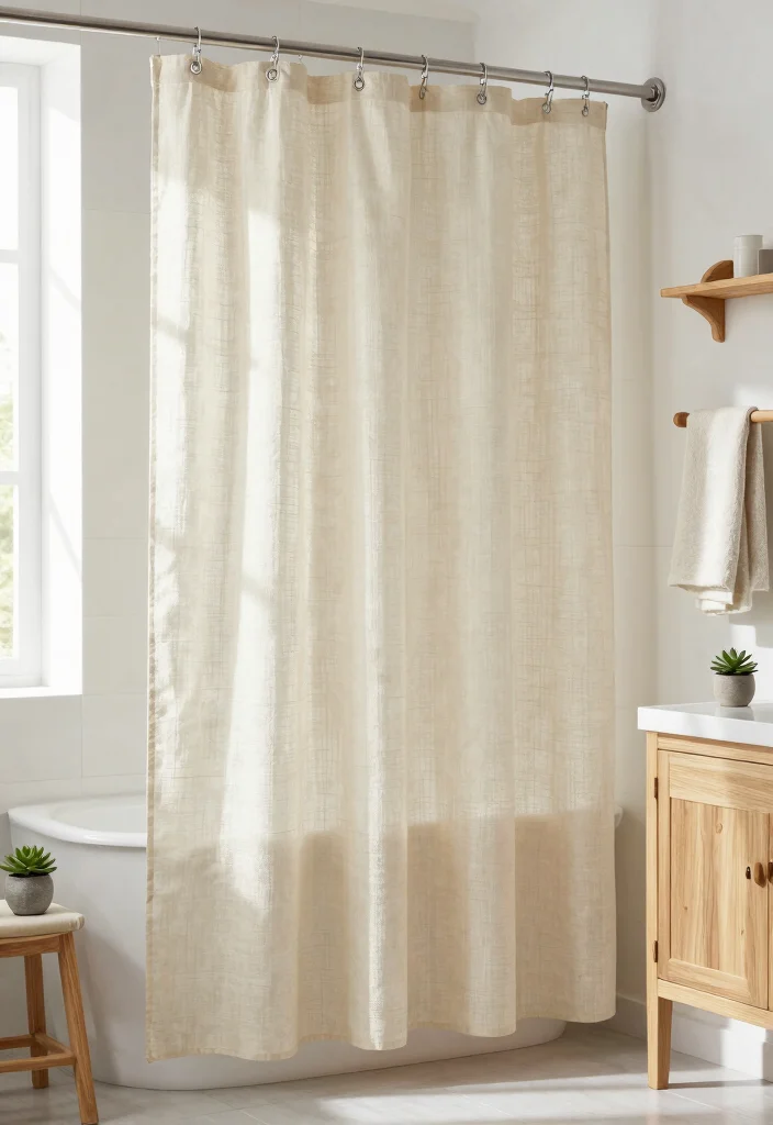 12 Bathroom Shower Curtain Ideas for a Quick Stylish Refresh - 4. Hemp Shower Curtain 1