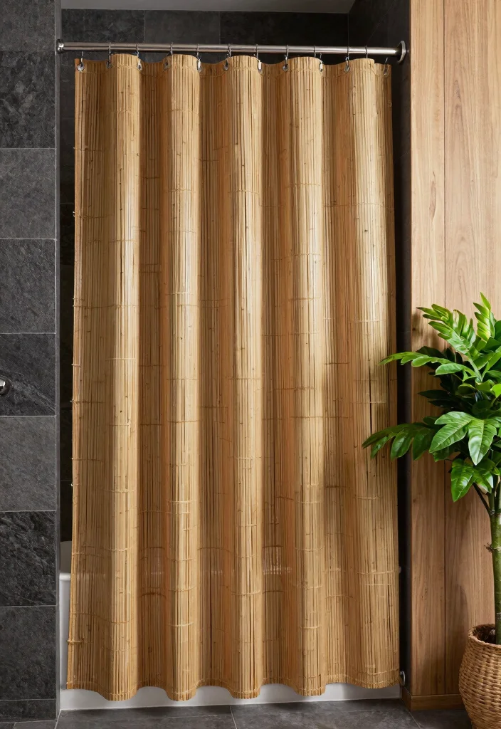 12 Bathroom Shower Curtain Ideas for a Quick Stylish Refresh - 5. Bamboo Bliss 1