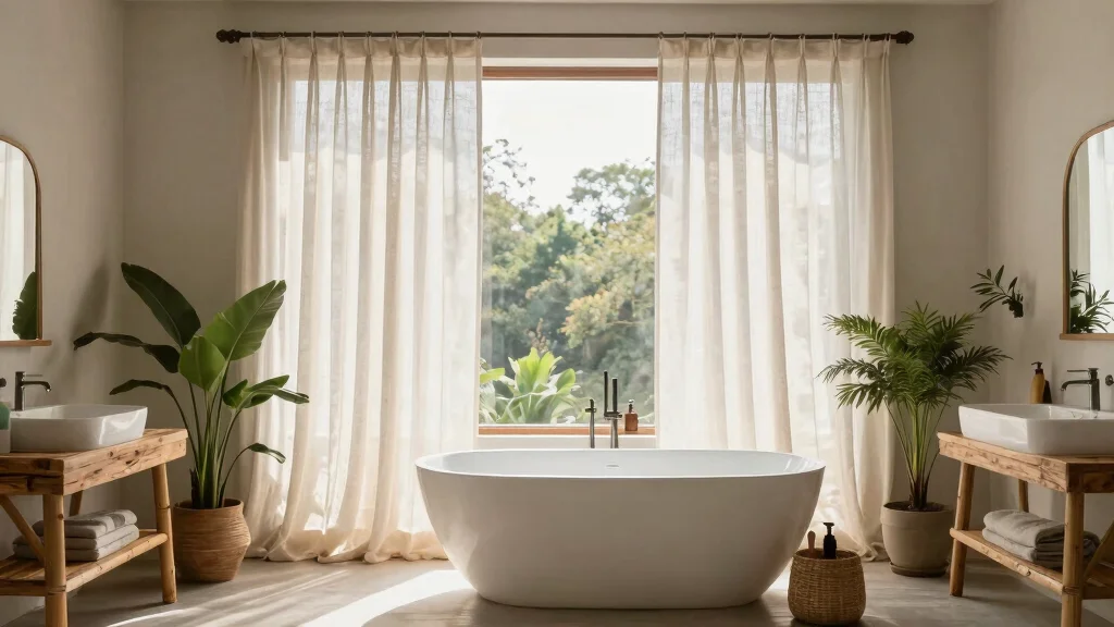 12 Bathroom Window Curtain Ideas for Light and Privacy
