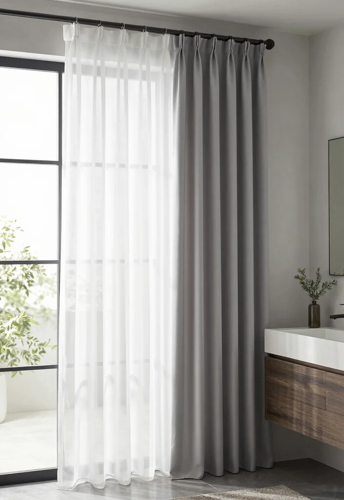 12 Bathroom Window Curtain Ideas for Light and Privacy - 12. Multi-Functional Curtain Ideas 1
