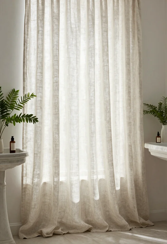 12 Bathroom Window Curtain Ideas for Light and Privacy - 5. Linen Curtain Panels 1