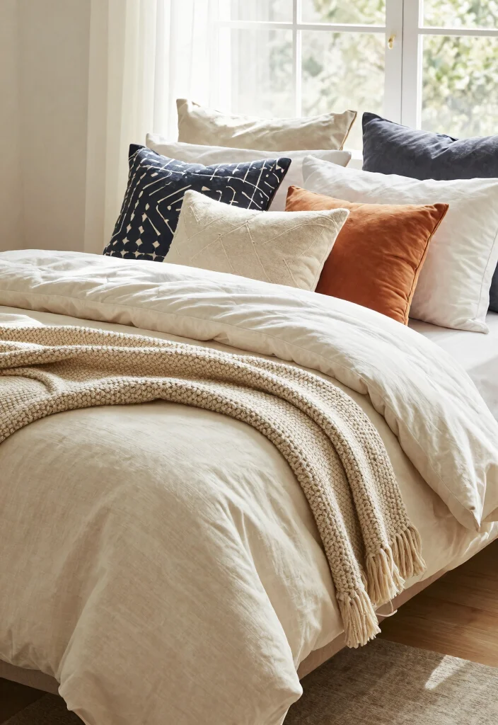 12 Bedroom Bed Ideas for Better Comfort and Design - 10. Textured Bed Throws 1