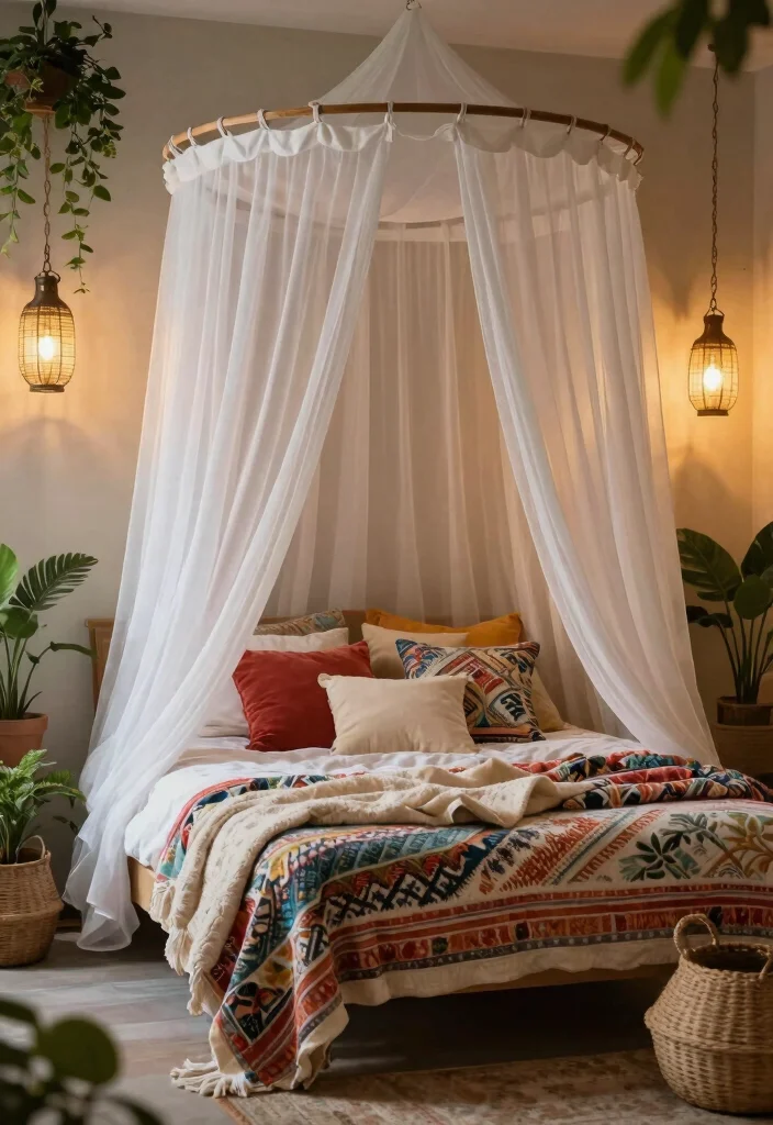 12 Bedroom Bed Ideas for Better Comfort and Design - 7. Bohemian Canopy Beds 1