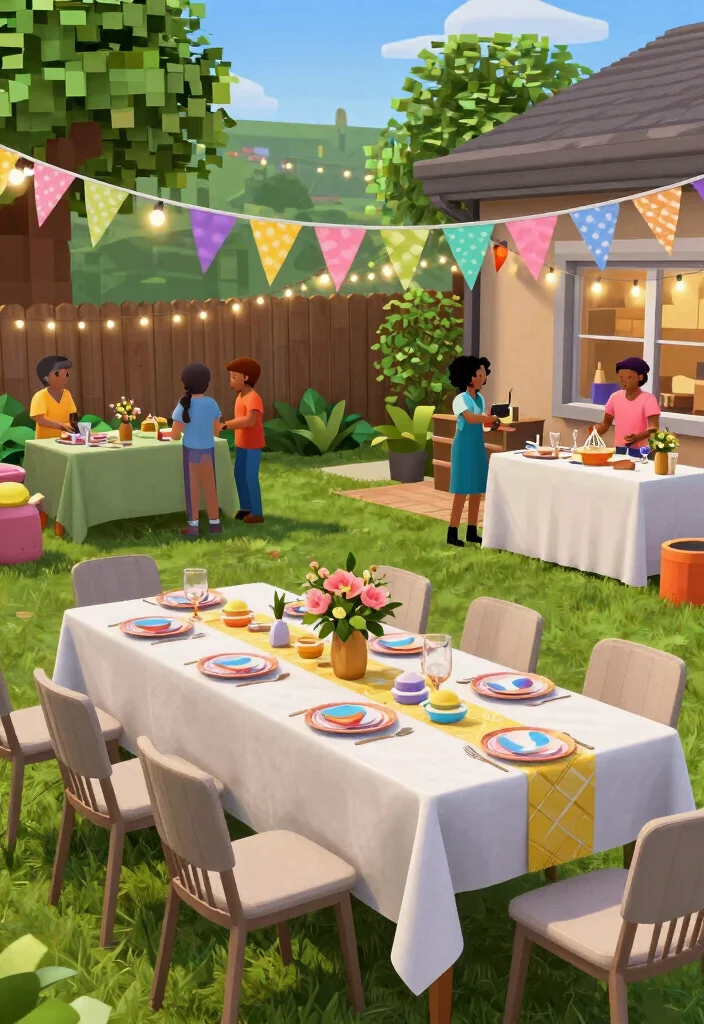 12 Bloxburg Backyard Ideas for Fun Creative Outdoor Builds - 11. Themed Outdoor Parties 1