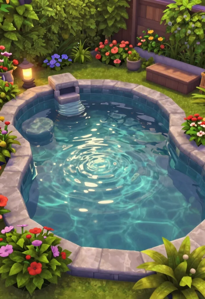 12 Bloxburg Backyard Ideas for Fun Creative Outdoor Builds - 12. Tranquil Water Feature 1